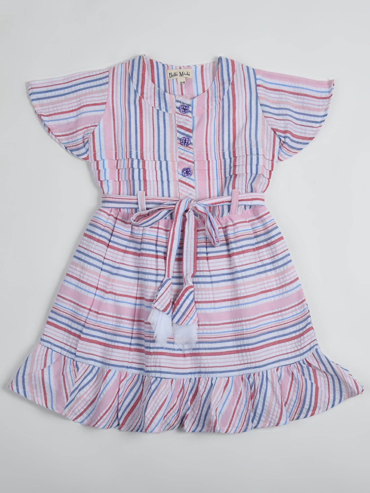 Bella Moda Kids Multicolor Striped Fit & Flare Dress