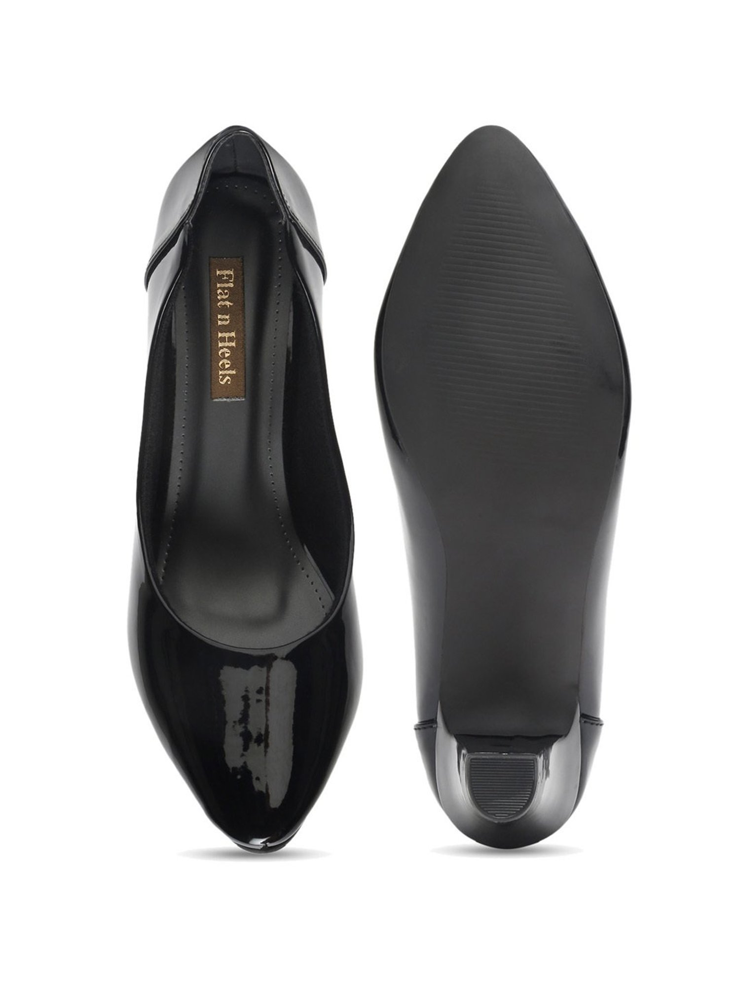 Flat N Heels Women's Black Formal Pumps