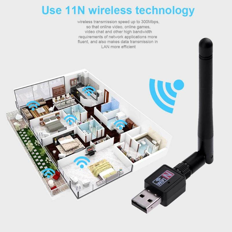 1 pcs 300Mbps USB 2.0 Wifi Router Wireless Adapter Network LAN Card with Antenna Compliance Cisco CCX V1.0 V2.0 V3.0.
