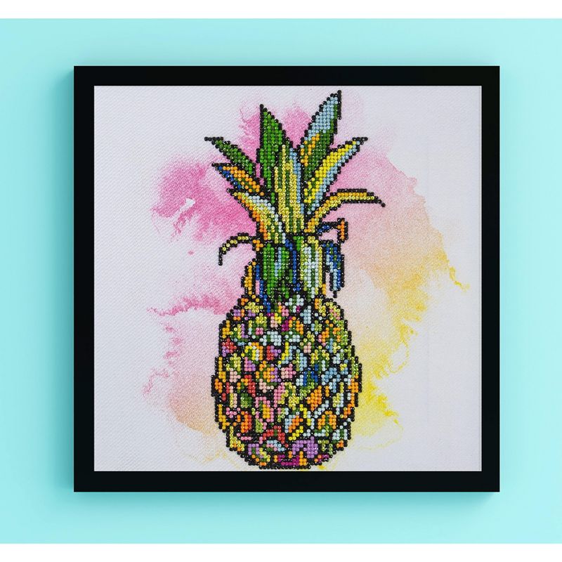Leisure Arts Diamond Art Intermediate Kit 12"X12"-Pineapple