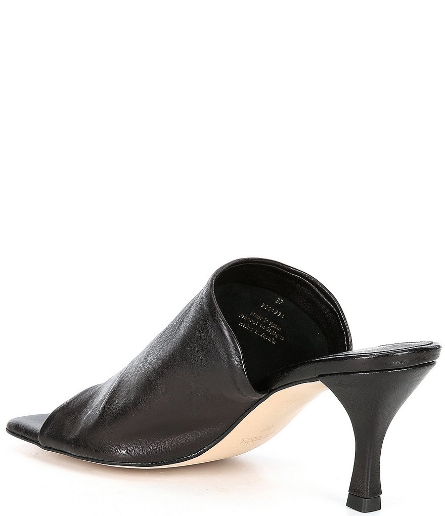 Free People Cara Square Toe Ruched Leather Mules