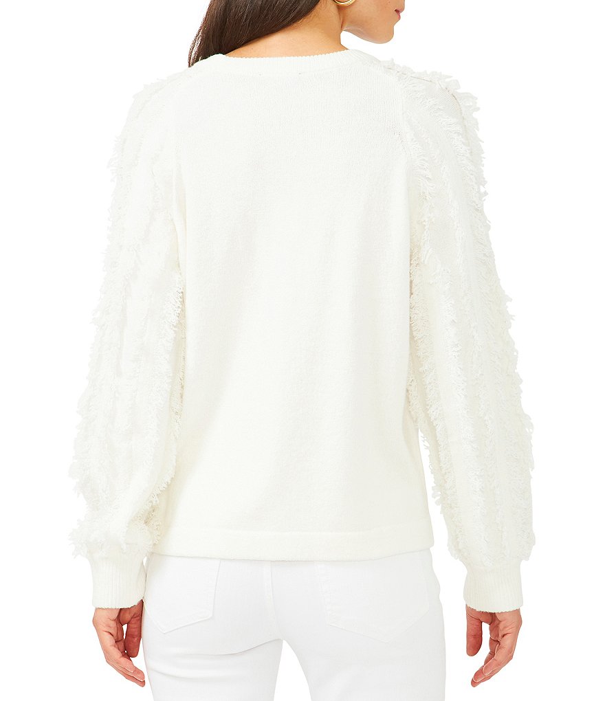 A Loves A Round Neck Long Bishop Sleeve Rib Knit Sweater