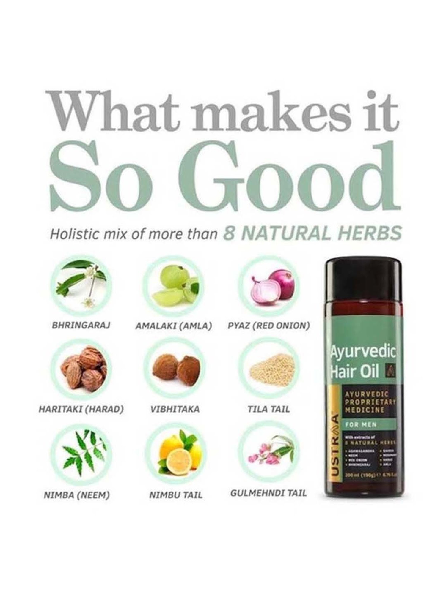 Ustraa Ayurvedic Beard Growth Oil & Hair Growth Vitalizer Combo