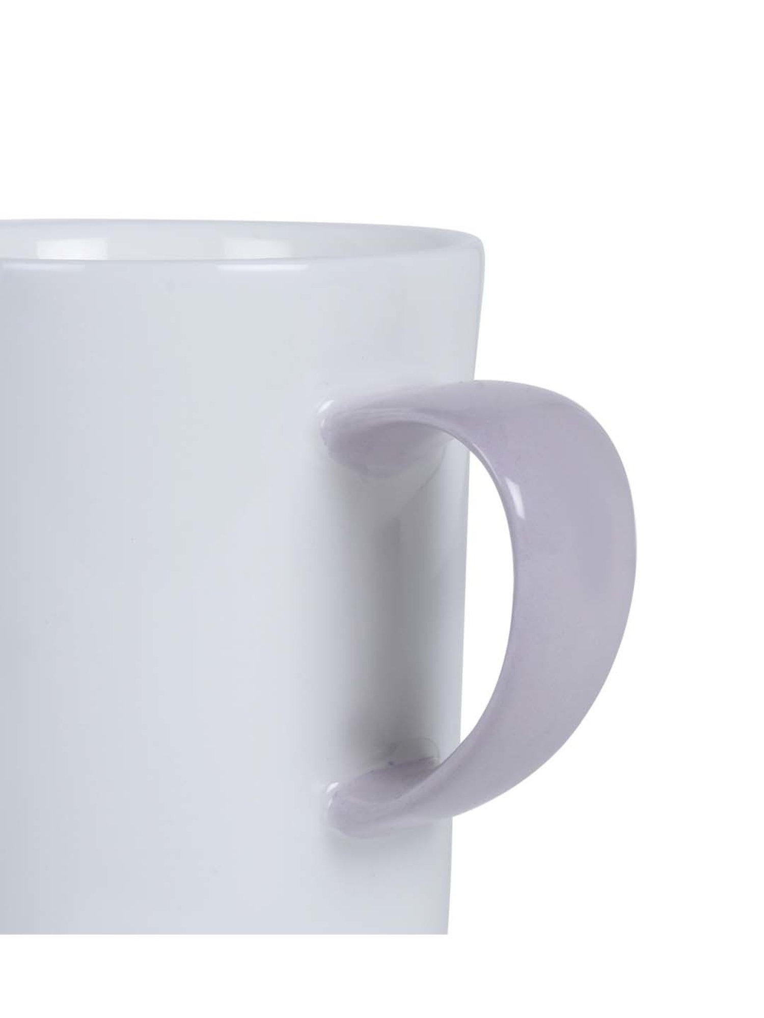 MONNO Snap White & Lilac Bone China Mug (266 ml) -Set of 2