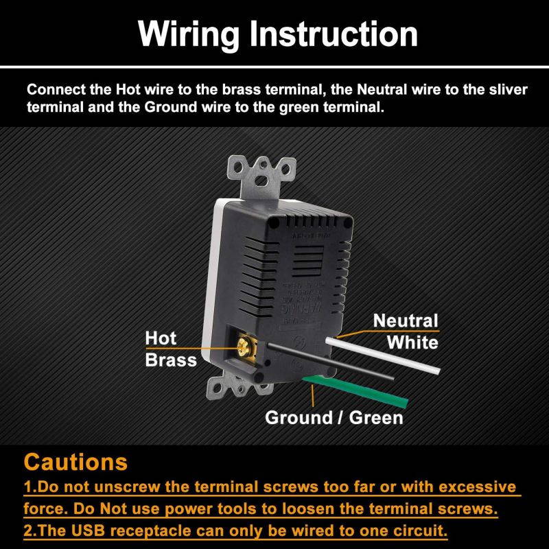 [2 Pack] BESTTEN USB Quick Charge Receptacle Outlet, Type C Supports PD & QC 3.0, 15A Tamper Resistant AC Outlets, UL Listed, White
