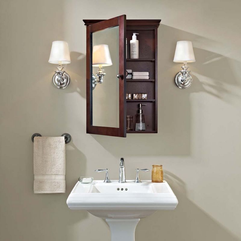 Crosley Lydia Mirrored Wall Cabinet In Espresso