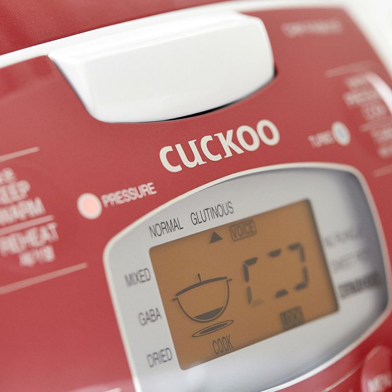 Cuckoo electronics Lightweight Kitchen Multifunctional Programmable 6 Cup Electric Pressure Rice Cooker, Red