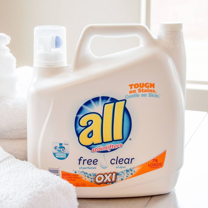 All Free Clear Liquid Laundry Detergent with OXI Stain Removers 79 Loads - 141 fl oz