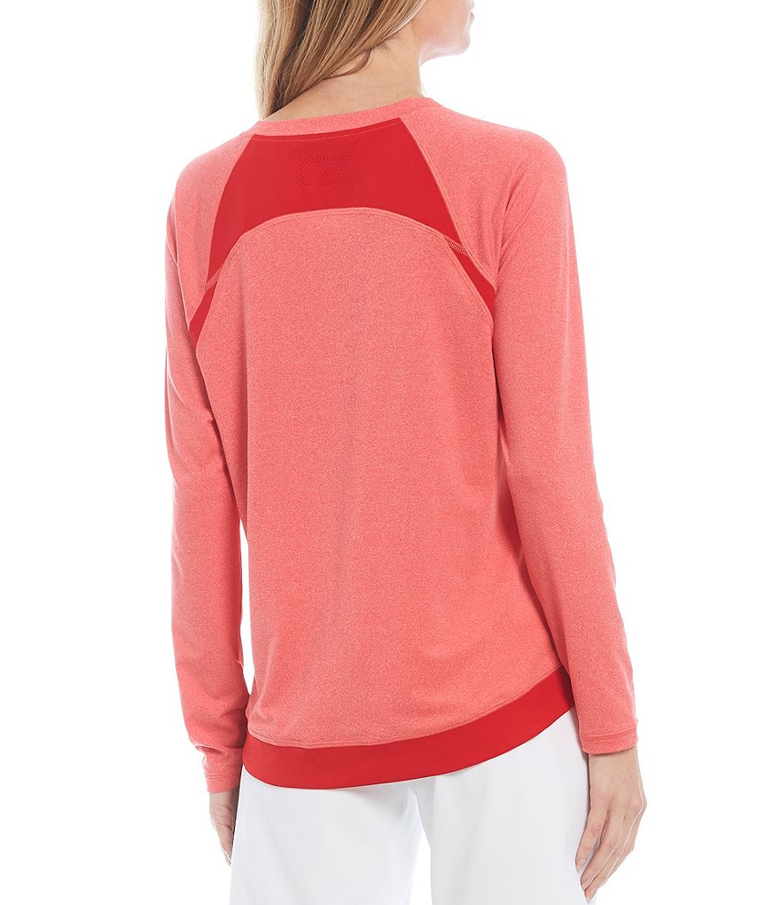 Cutter & Buck Response Lightweight Round Neck Long Raglan Sleeve Hybrid Pullover Windbreaker