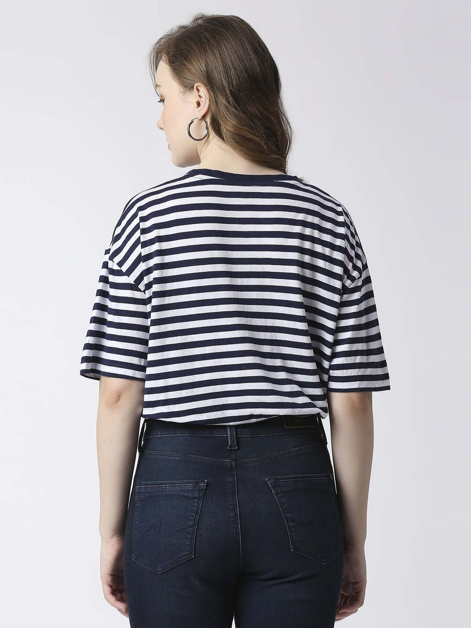 Pepe Jeans Navy Cotton Striped T-Shirt