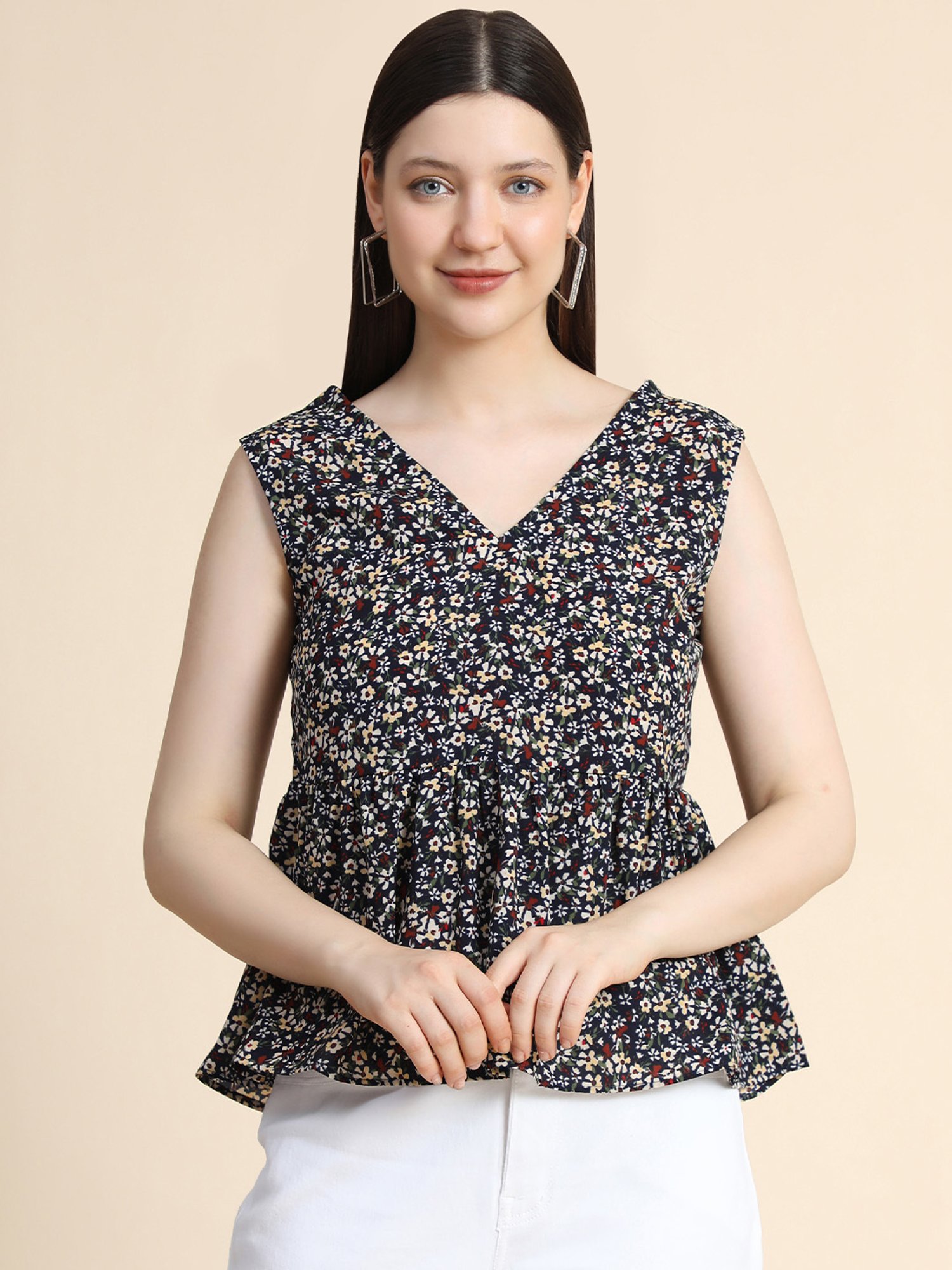 KERI PERRY Multicolor Floral Print Top