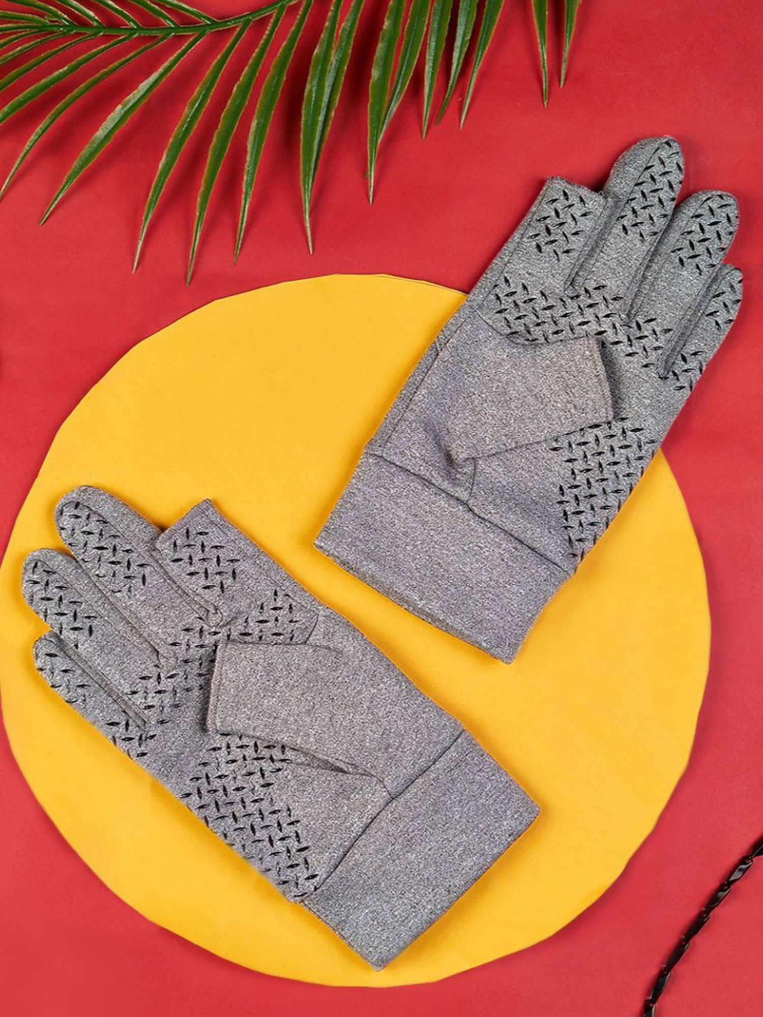 Byford by Pantaloons Grey Solid Gloves