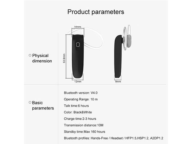 AutofeelSunriseoffice Handsfree Bluetooth Earphone Headset Mini Wireless Headphone With Mic 3D Bass Stereo Sport Business Earbuds For Phone iPhone Xiaomi