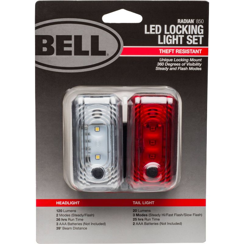 Bell Sports Radian 850 Locking LED Light Set - Black