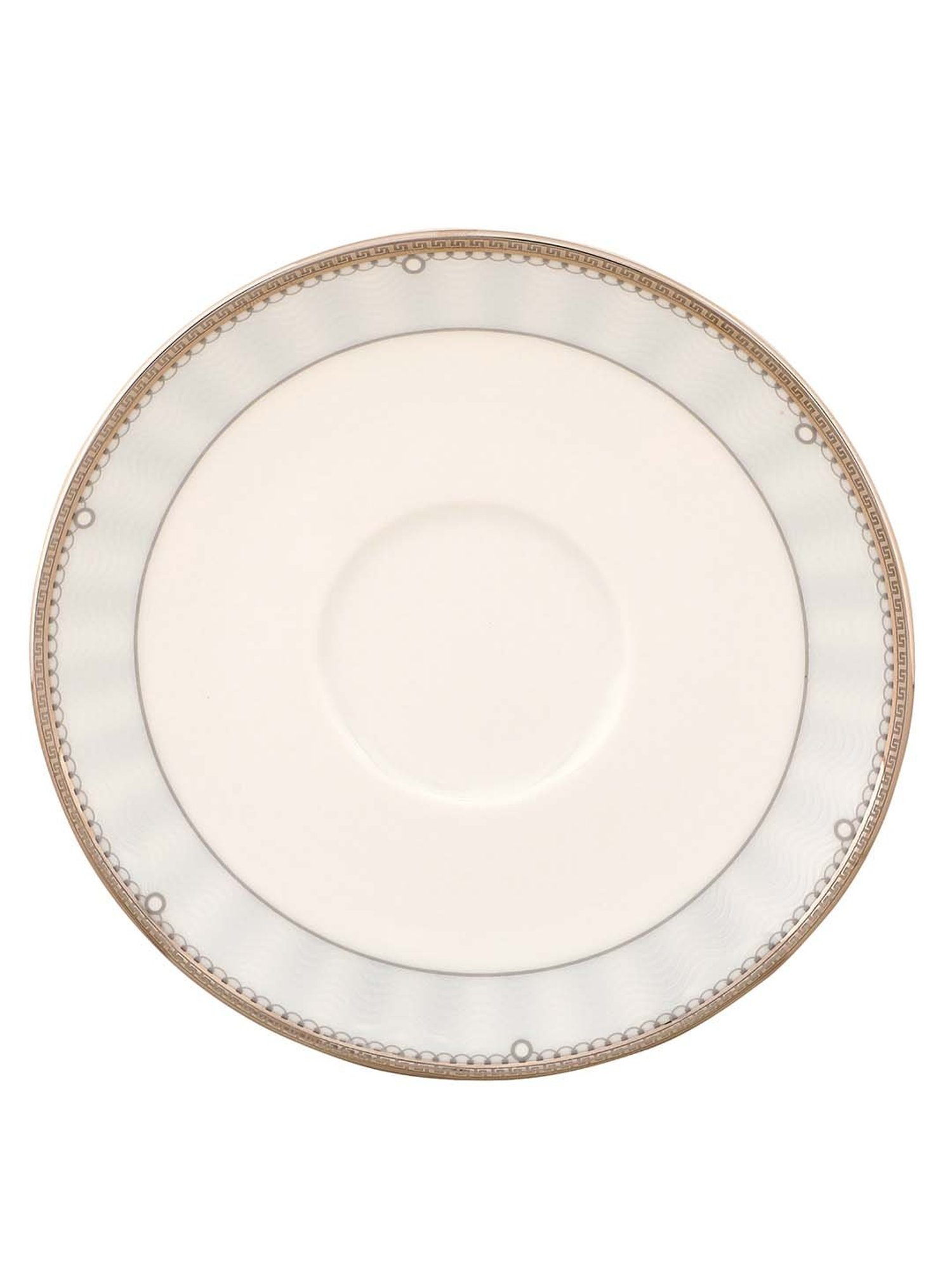 NORITAKE Hearth Off-White & Light Grey Porcelain 0.215 L Tea Set (6 Tea Cups & 6 Tea Saucers)