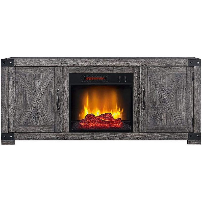HearthPro Merritt Electric Fireplace TV Stand in Weathered Gray - SP6618-OF