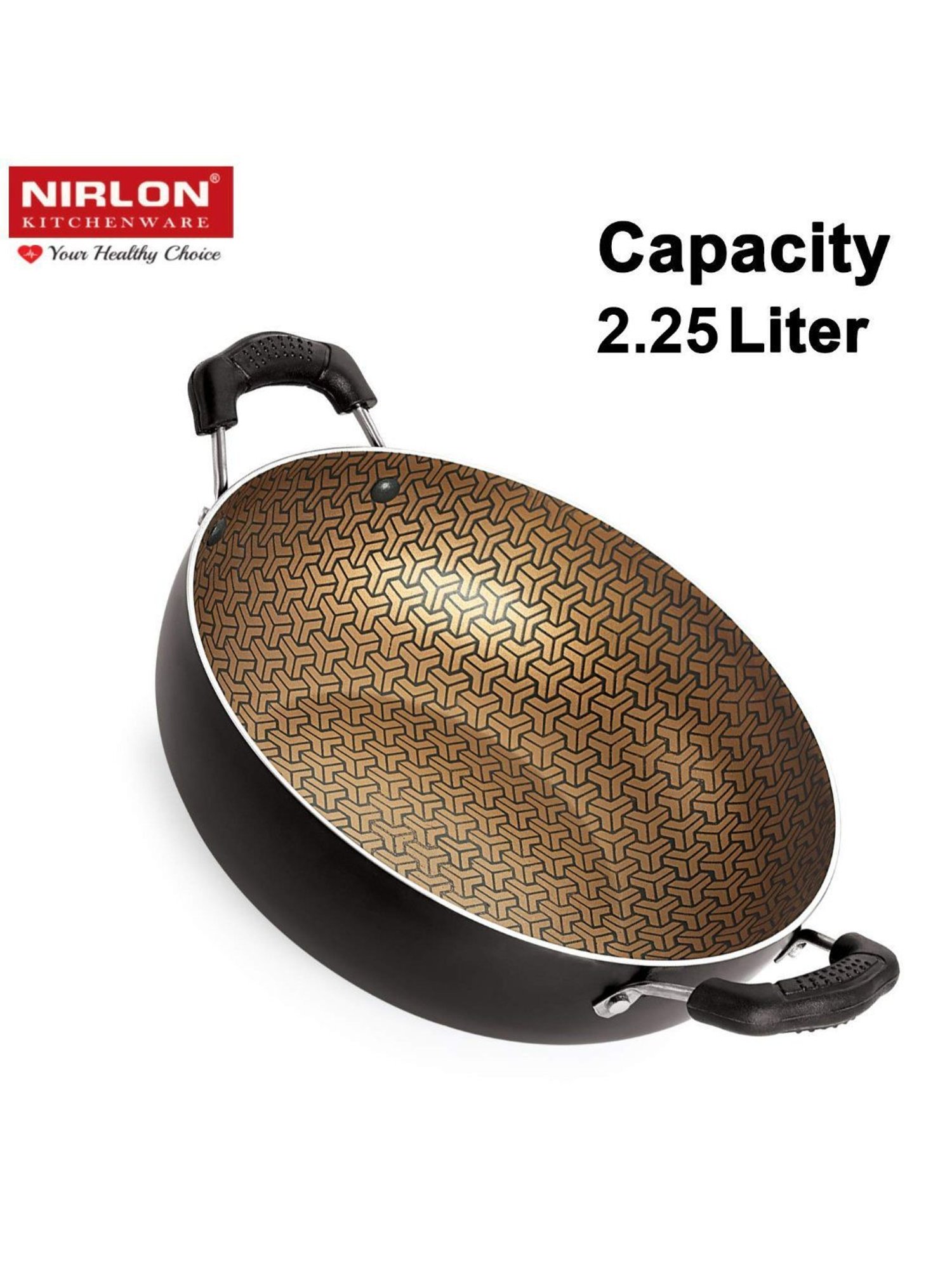 Nirlon Gold Aluminium Majesty Non-Stick Heat Resistance Cookware Set of 3