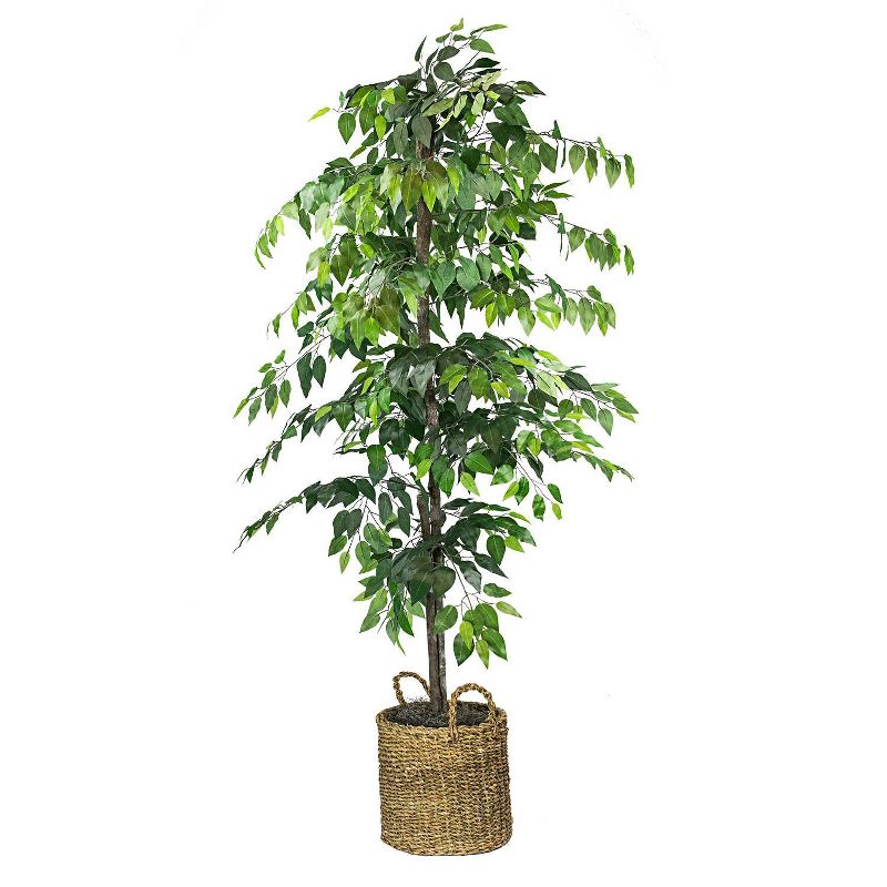 72" Artificial Ficus Tree in Basket - LCG Florals