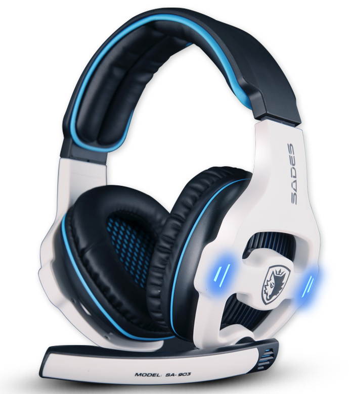 Sades SA-903 Top quality 7.1 channel professional gaming headset usb computer headphone with mic deep bass earphone