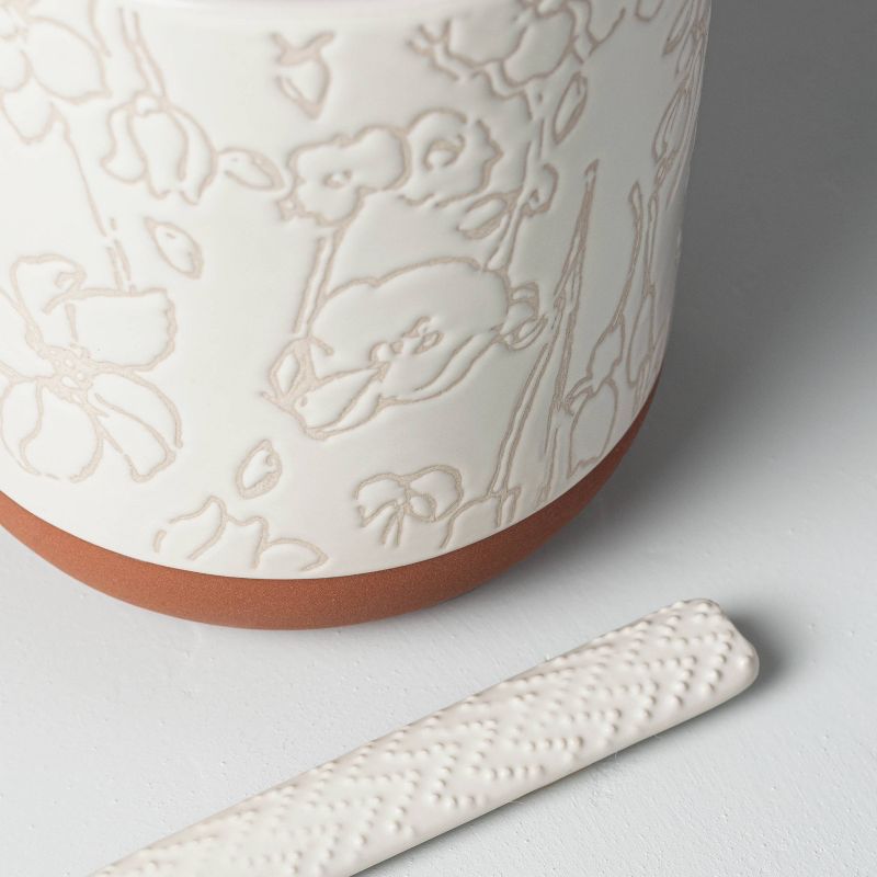 6pc Decorative Stoneware Planter & Marker Set Sour Cream - Hearth & Hand™ with Magnolia