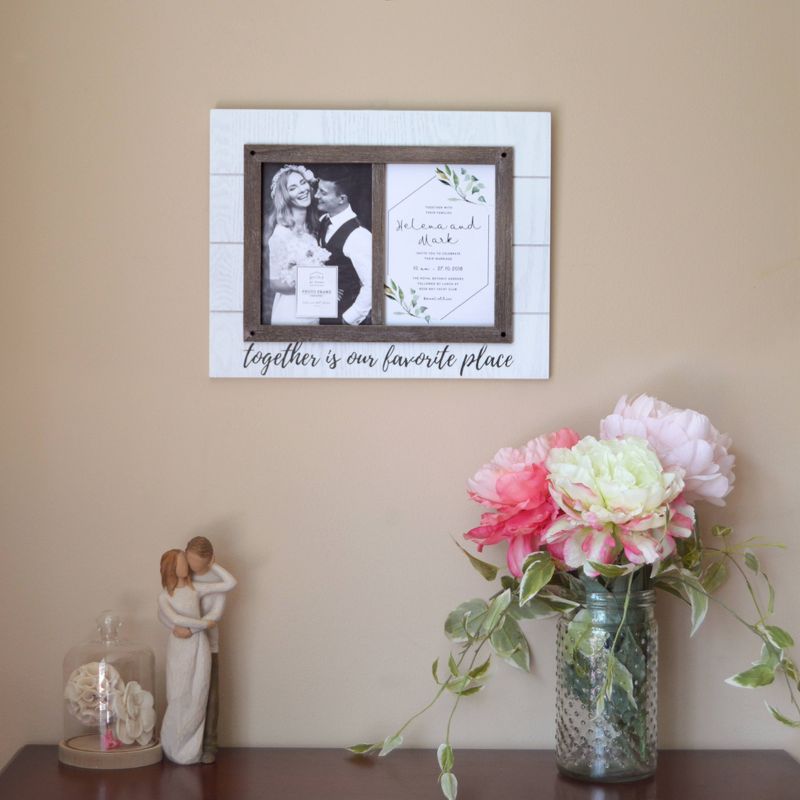 5" x 7" Two Openings Wedding Picture Frame White - New View