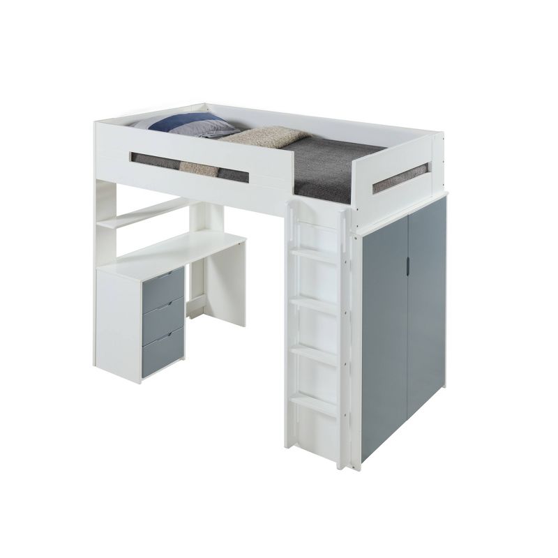 Nerice Loft Bed White/Gray - Acme Furniture