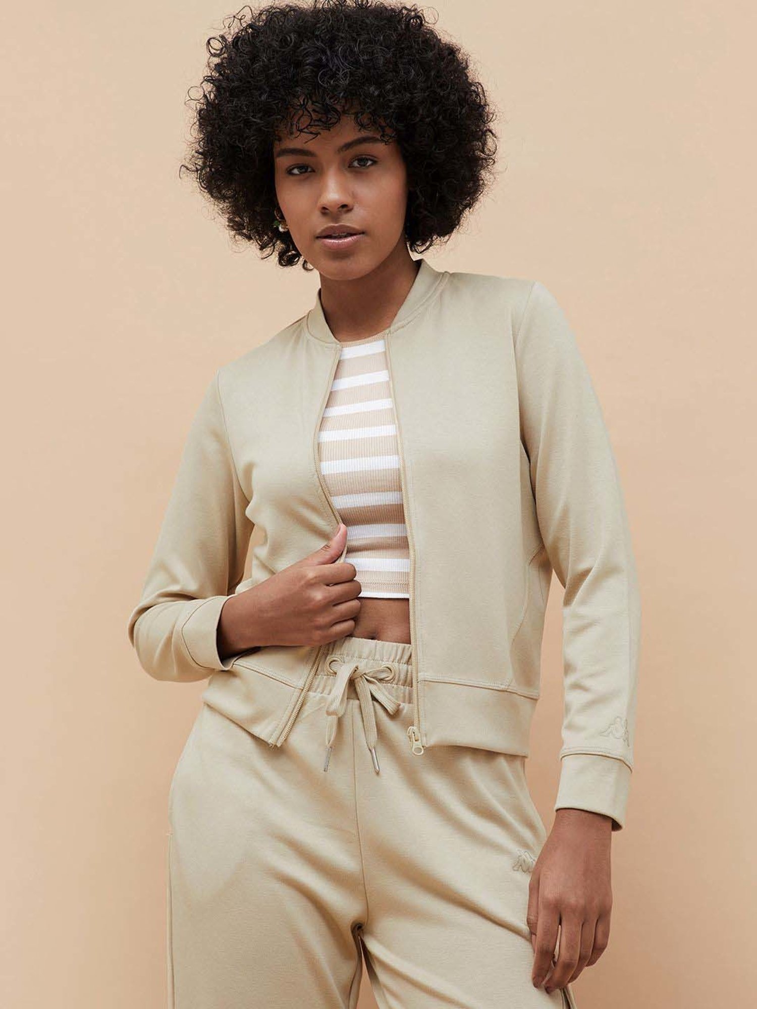 KAPPA Beige Plain Sports Jacket