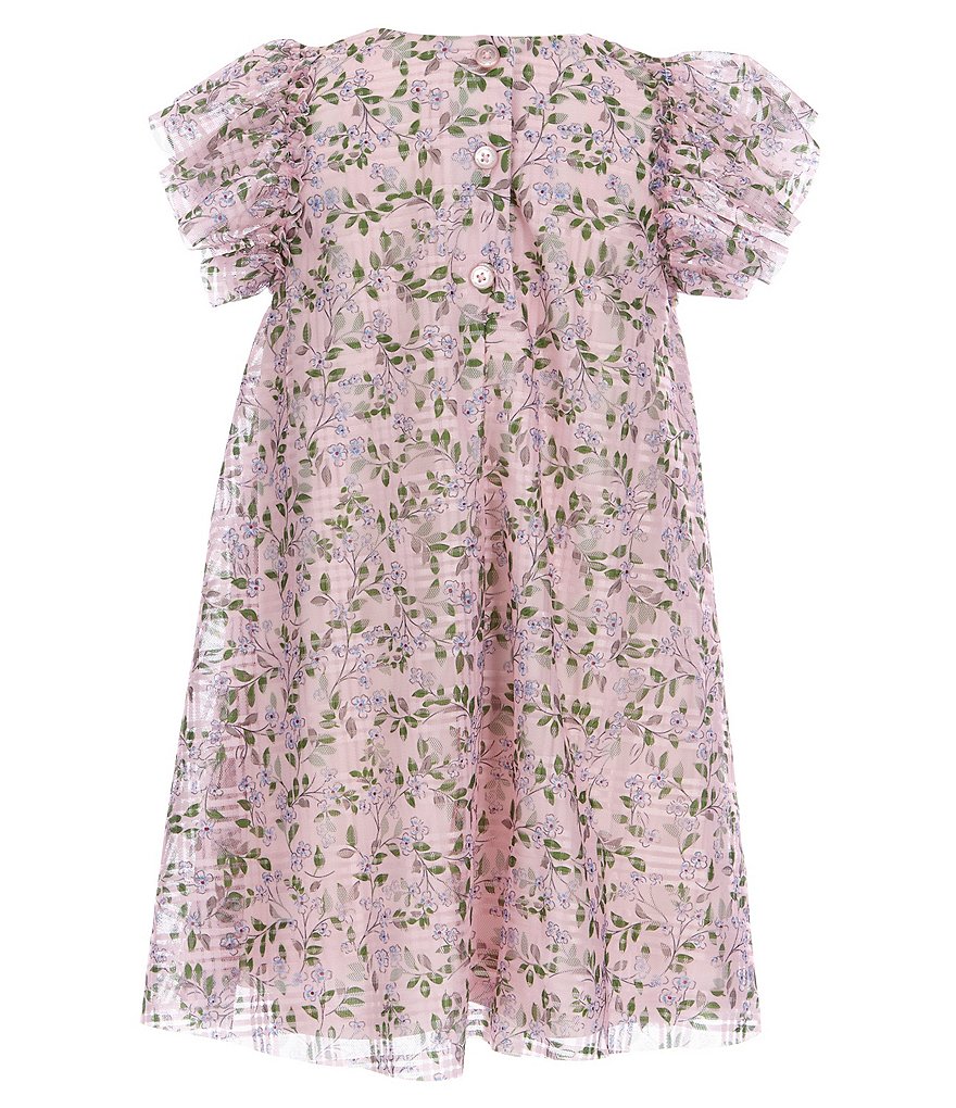 Pippa & Julie Little Girls 2T-6X Double-Flutter-Sleeve Ditsy-Floral-Lace Float Dress