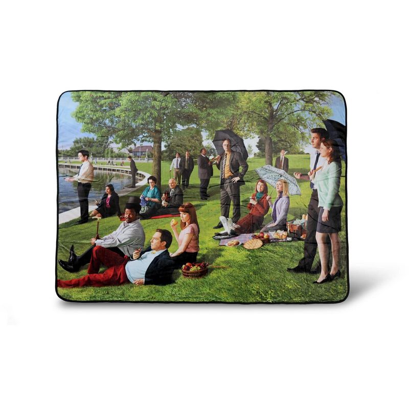 Surreal Entertainment The Office Sunday Afternoon Art Style Fleece Throw Blanket | 60 x 45 Inches