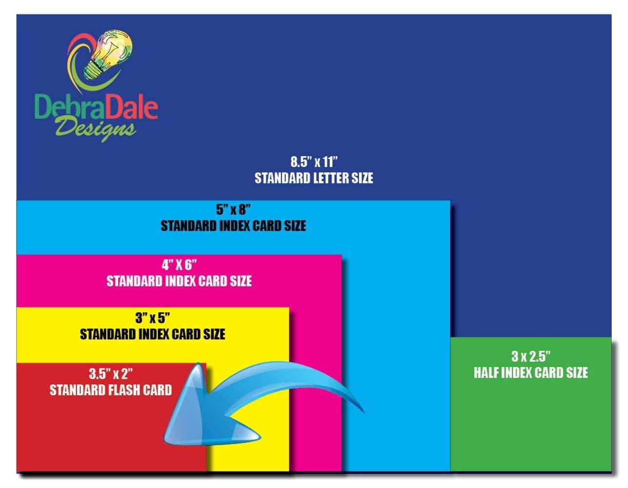 Debra Dale Designs - Small Blank Study Flash Cards - 3.5 x 2 Inches - Terra Green - Single Hole Punched - 5 Binder Rings - Heavy 100# Cover Card Stock