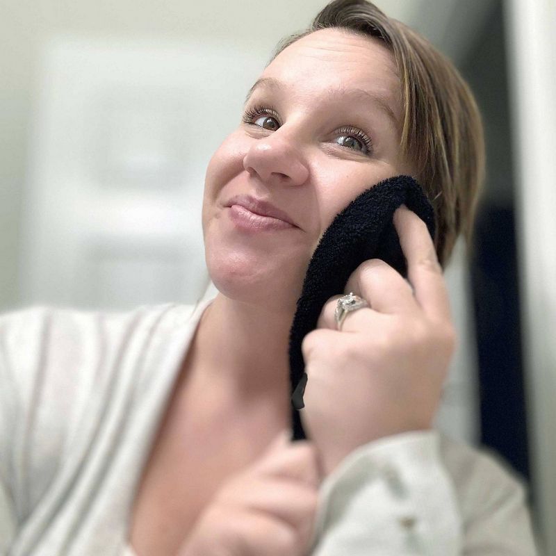 6pc Rayon from Bamboo Day and Night Facial Washcloth Set Black - BedVoyage