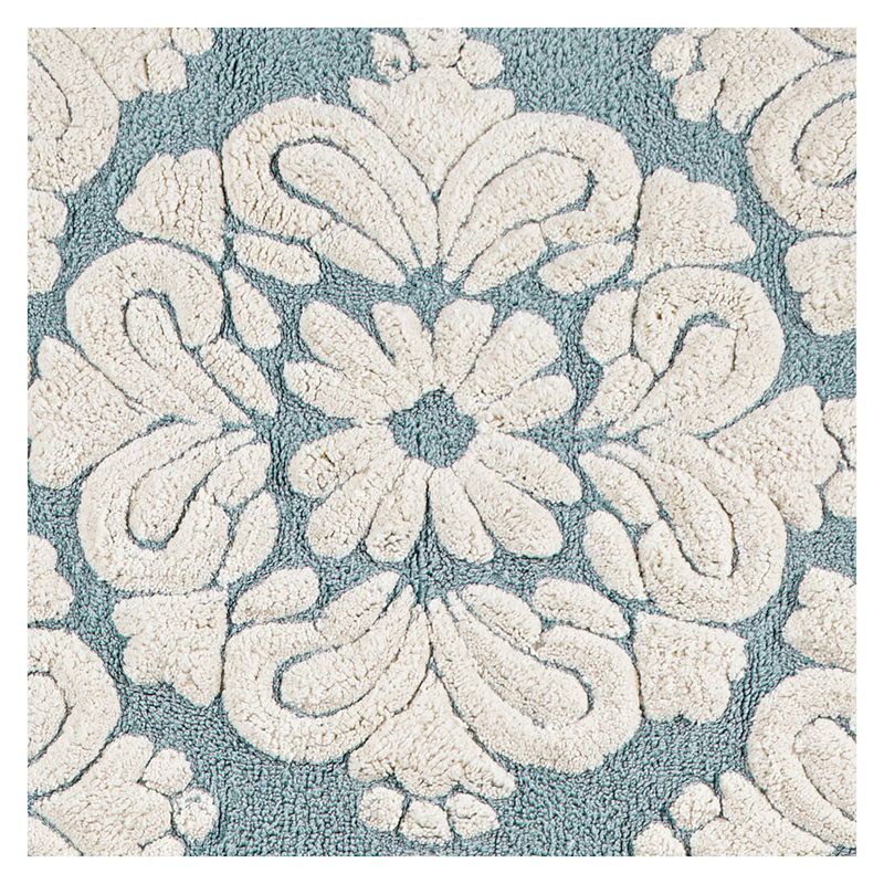2pc Medallion Collection 100% Cotton Bath Rug Set Blue/Natural - Better Trends