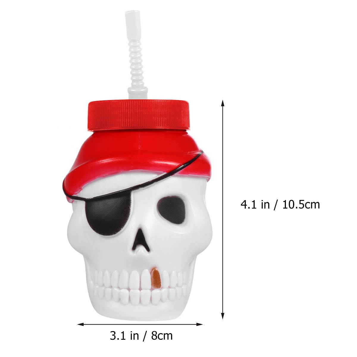1 Pc Halloween Plastic Straw Cup Creative Skull Design Water Cup