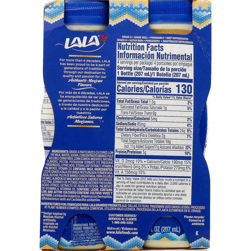 LaLa Tropical Mango Yogurt Smoothie - 7 fl oz/4ct