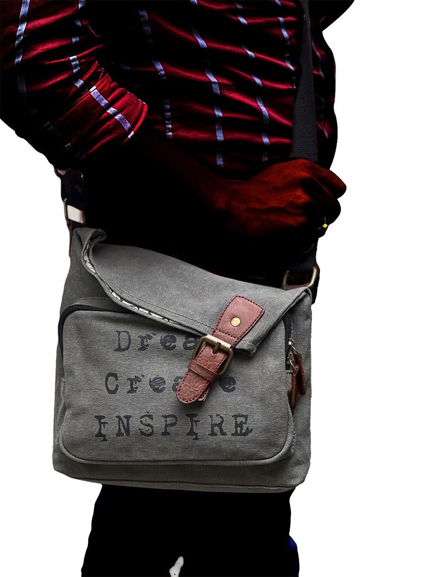 HiLEDER Brown Textured Small Leather 12 inch Cross Body Bag