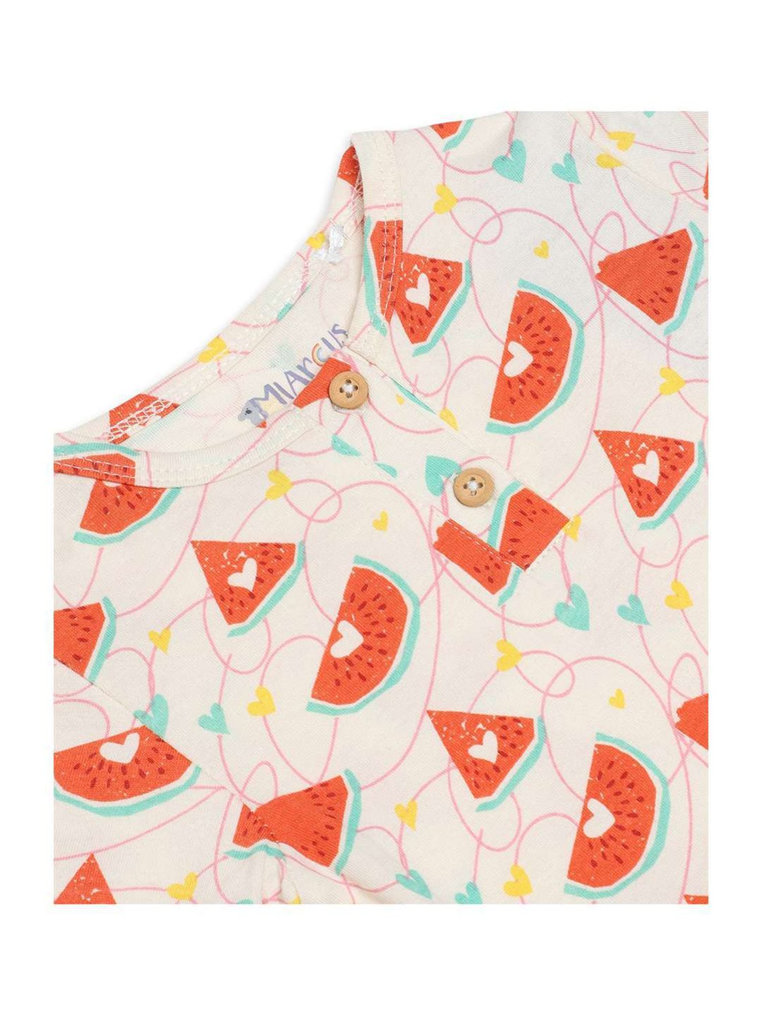 MiArcus Kids Red & Cream Cotton Printed Dress with Headband
