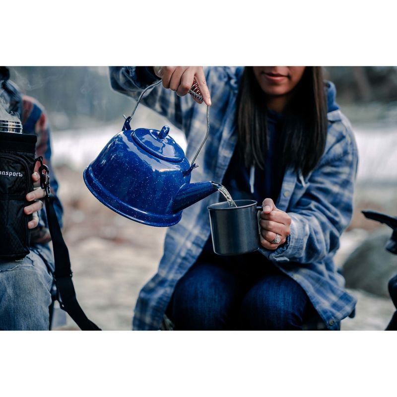 Stansport 2.6 QT Kiln Hardened Enamel Tea Kettle - Blue
