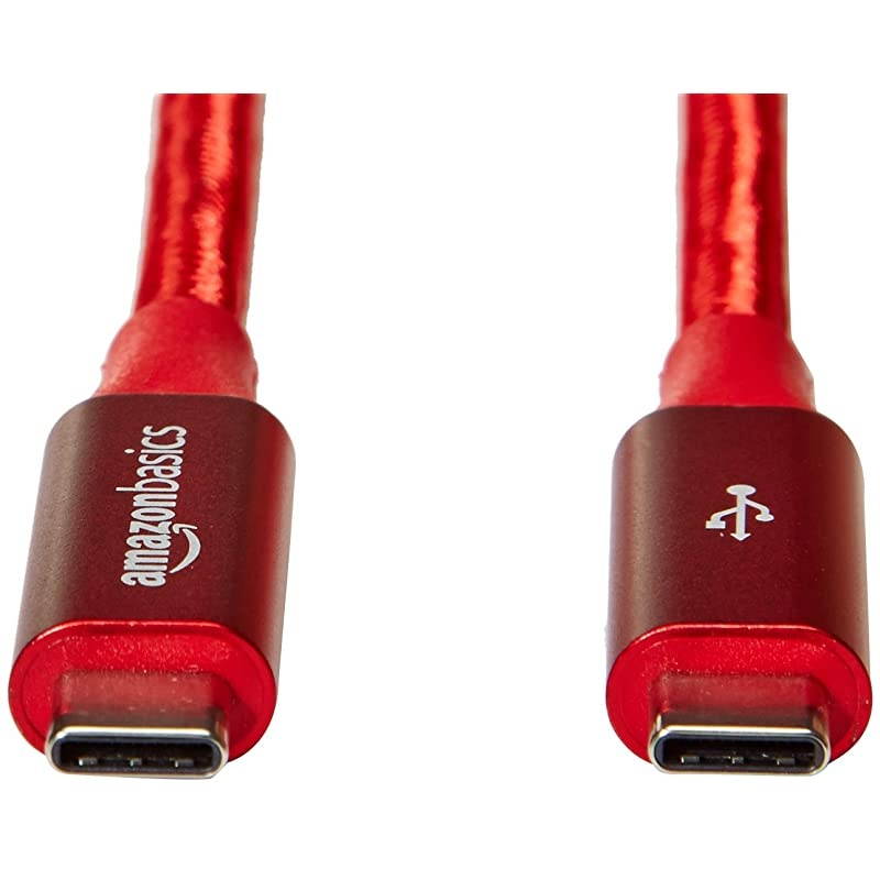 Double Braided Nylon USBC to USBC 31 Gen 1 Cable with Power Delivery 5 Gbps | 6 feet Red