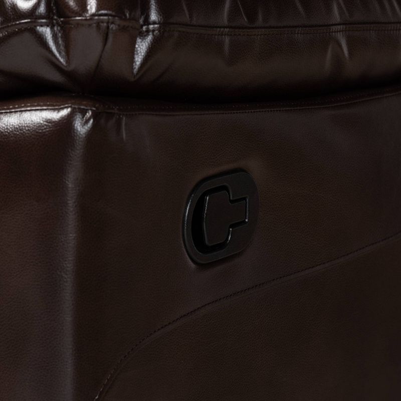 Faux Leather Accent Chair and Ottoman Charcoal Gray - EveryRoom