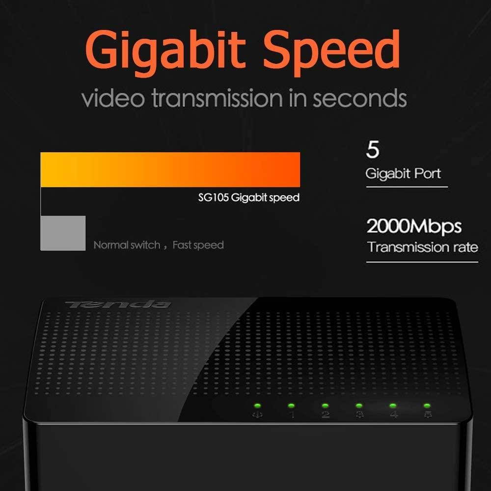 Tenda Network SG105 5-Port 10/100/1000 Gigabit Desktop Switch