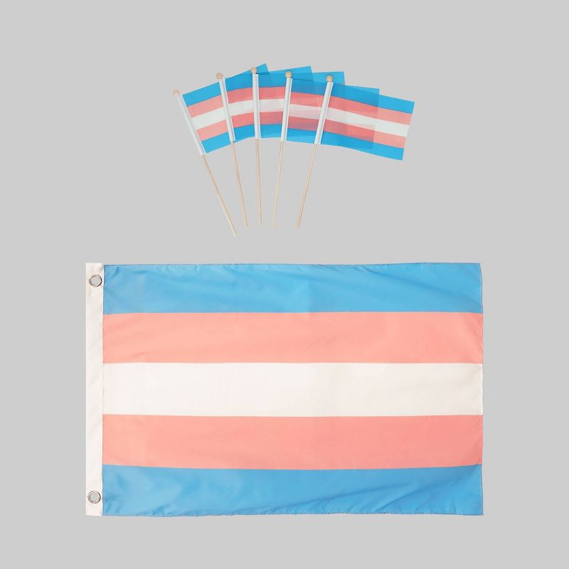 Large Flag with 5 Mini Flags Genderqueer - Bullseye's Playground™