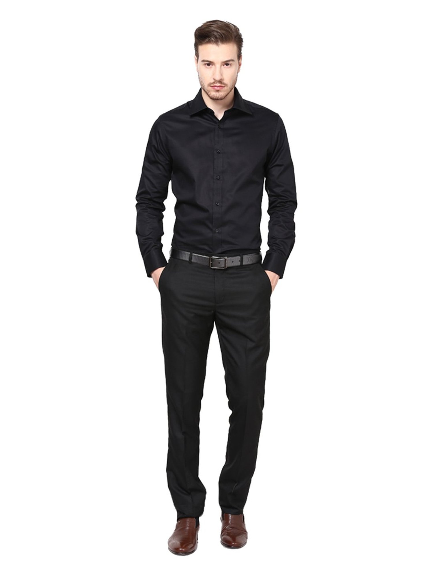 Hangup Plus Black Regular Fit Shirt