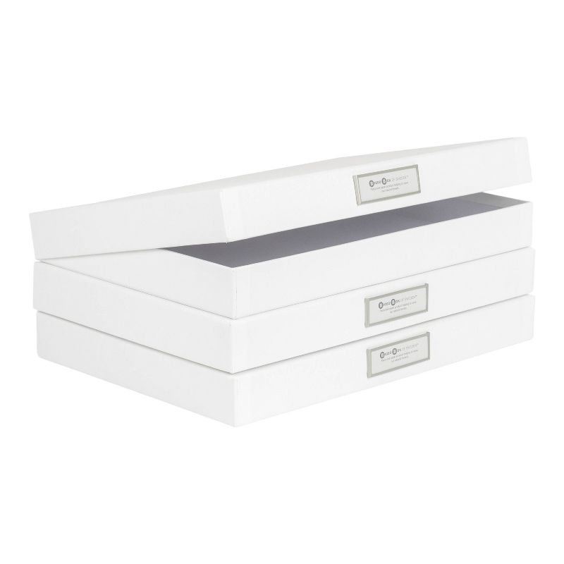 Set of 3 Sven Hinged Letter Box White - Bigso Box of Sweden