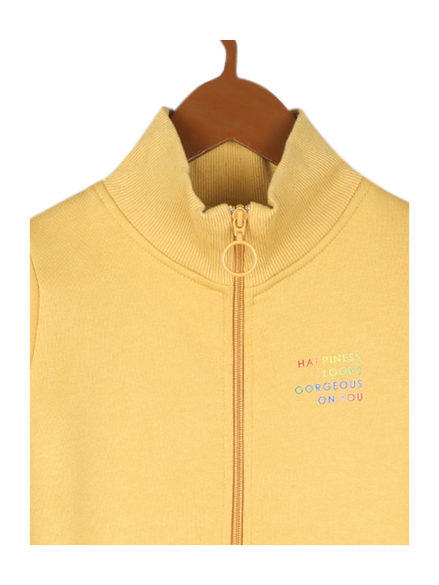 Monte Carlo Kids Mustard Solid Full Sleeves Sweatshirt