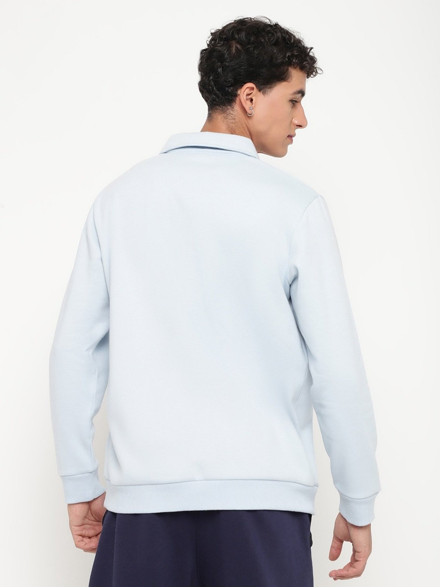 EDRIO Balled Blue Relaxed Fit Polo T-Shirt