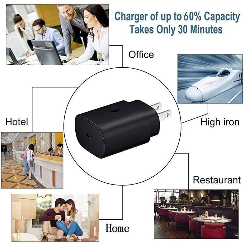 USBC Super Fast Charging Wall Charger25W PD Charger Adapter for iPhone 11 Pro Max Xs Max XR X 8 Plus iPad Pro Galaxy Note10 S10+ S20 S9 S8 Google Pixel 2 4 3a XL LG and More