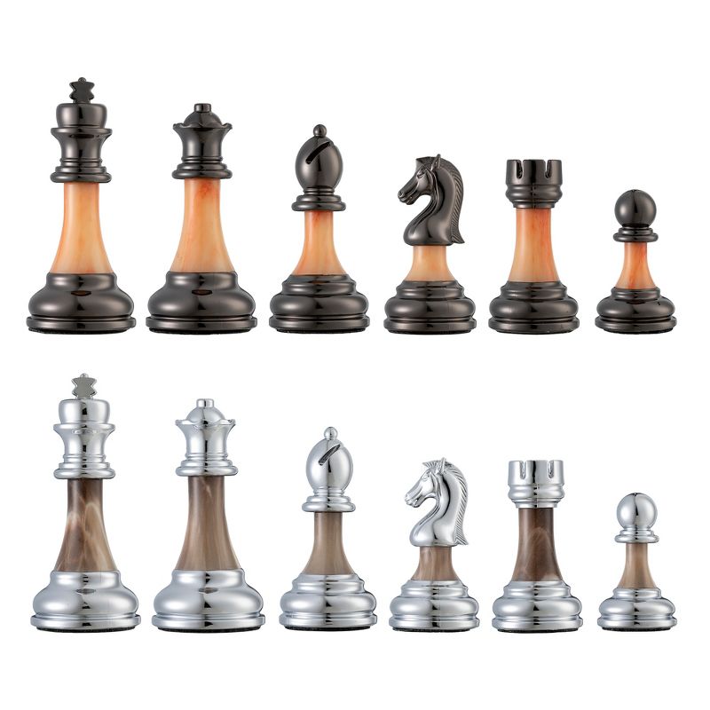 The Bobby Fischer Series Metal & Acrylic Chess Pieces - 3.5 inch king