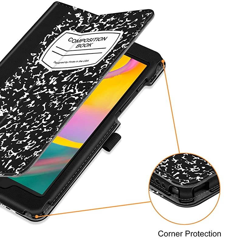 Folio Case for Samsung Galaxy Tab A 80 2019 Without S Pen Model SMT290 WiFi SMT295 LTE Corner Protection Slim Fit Premium Vegan Leather Stand Cover Composition Book