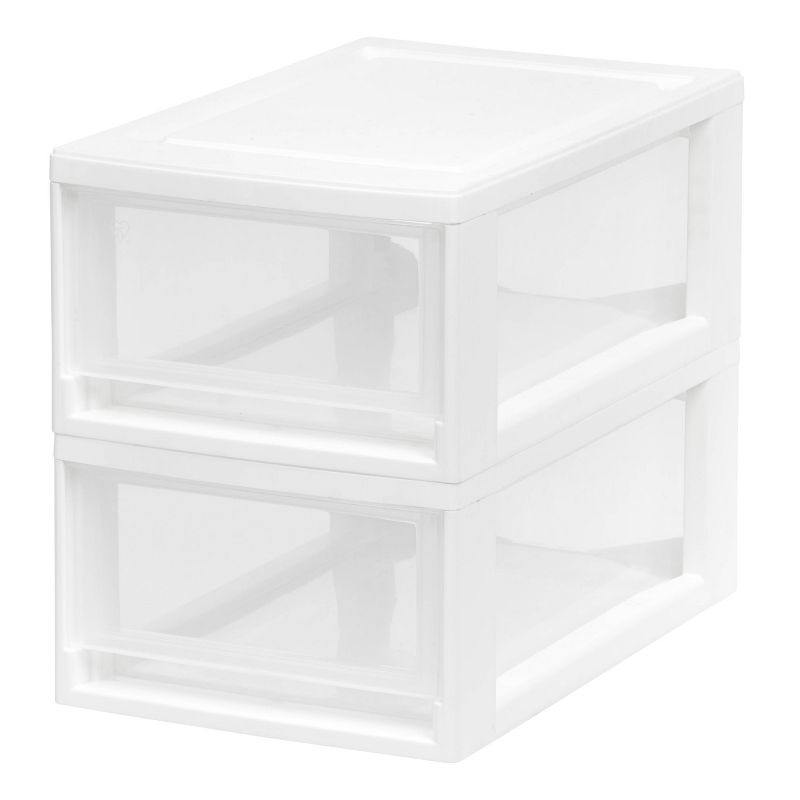 IRIS 2pk Small Stacking Drawer White