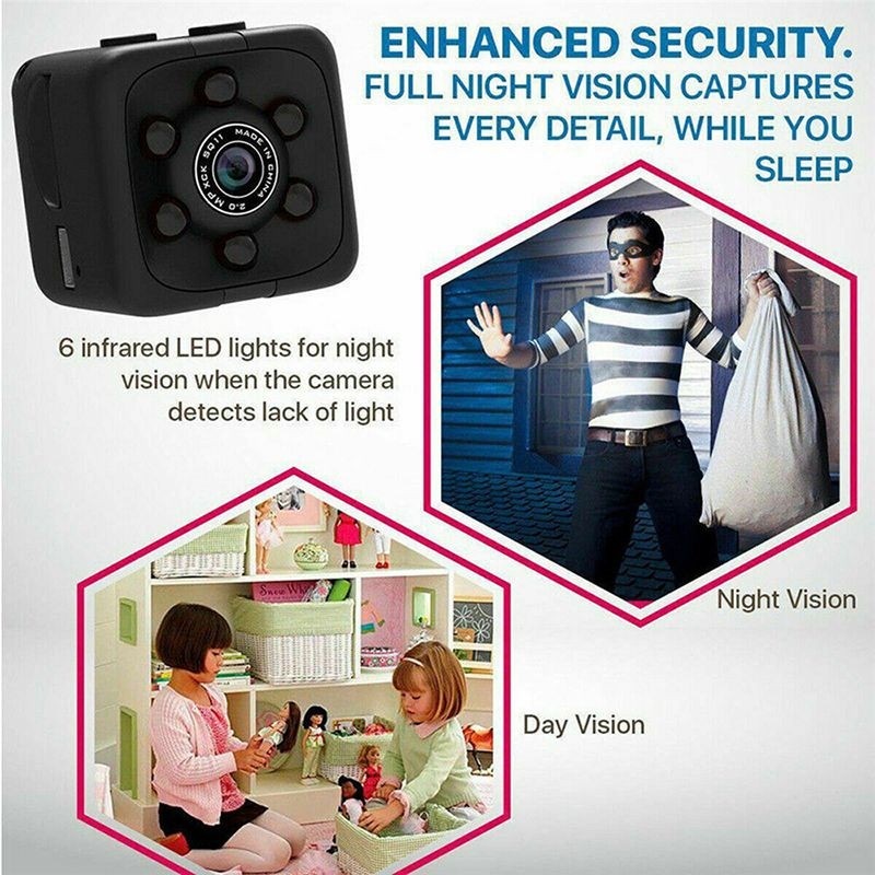 Mini Spy Camera 720P Hidden Camera - Portable Small HD Nanny Cam with Night Vision and Motion Detection - Indoor Covert Security Camera for Home and Office - Hidden Spy Cam - Built-in Battery